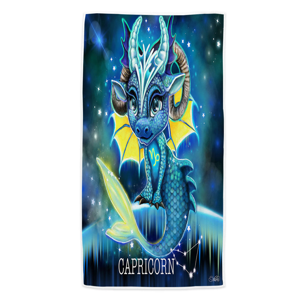 Pool Towels Gift Ideas for Kids Fantasy Art Capricorn Lil Dragon