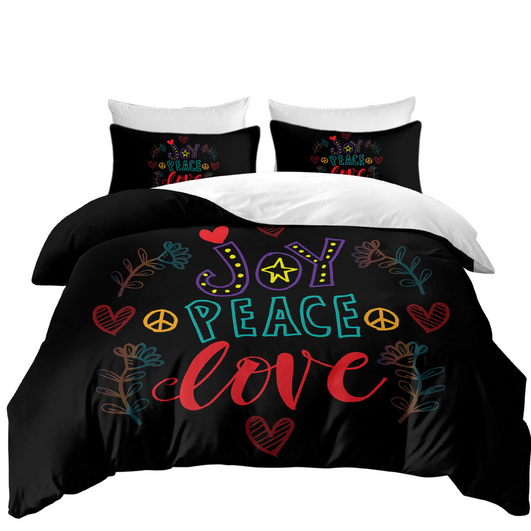 Positive Print Joy Peace and Love Coverlet