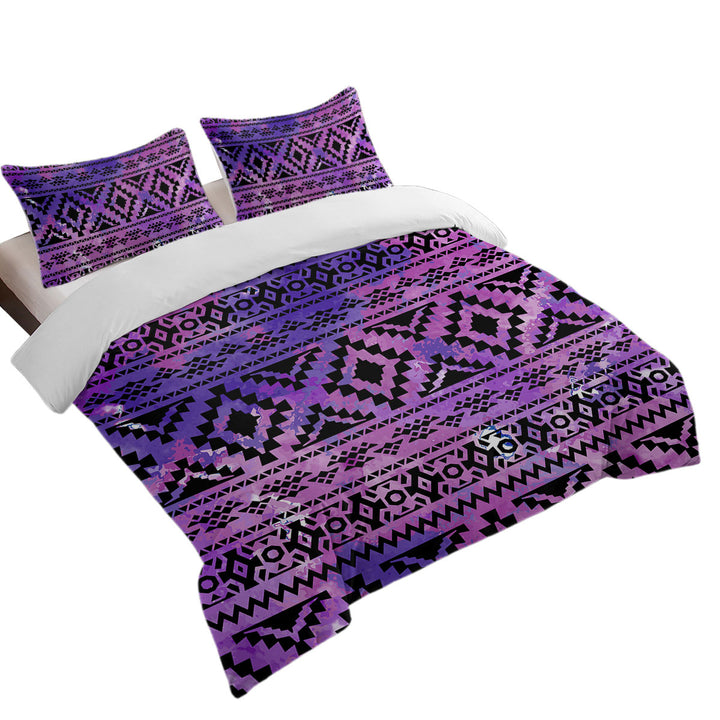 Purple Aztec Design Duvet Cover
