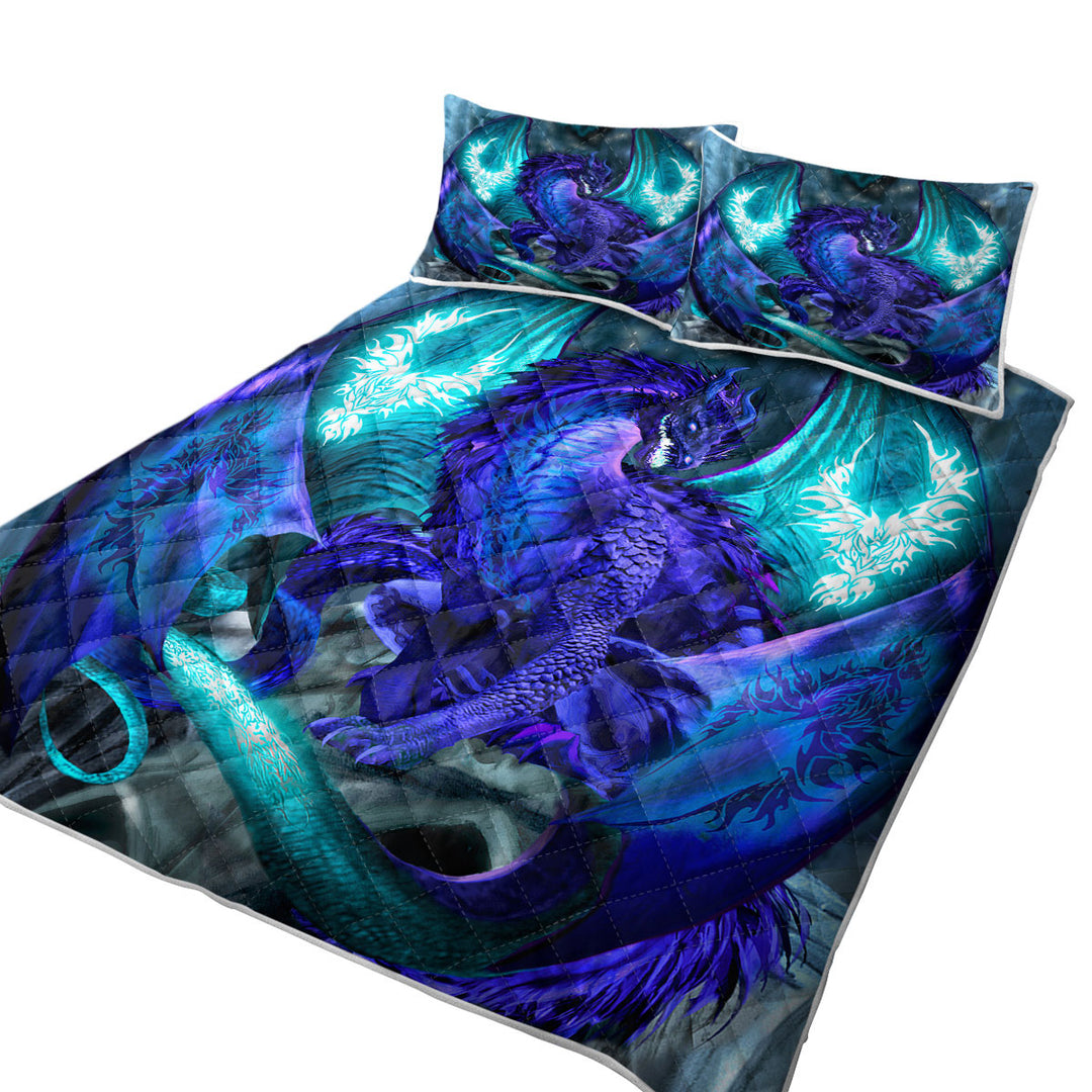 Purple Dragon of Fate Fantasy Creatures Coverlet