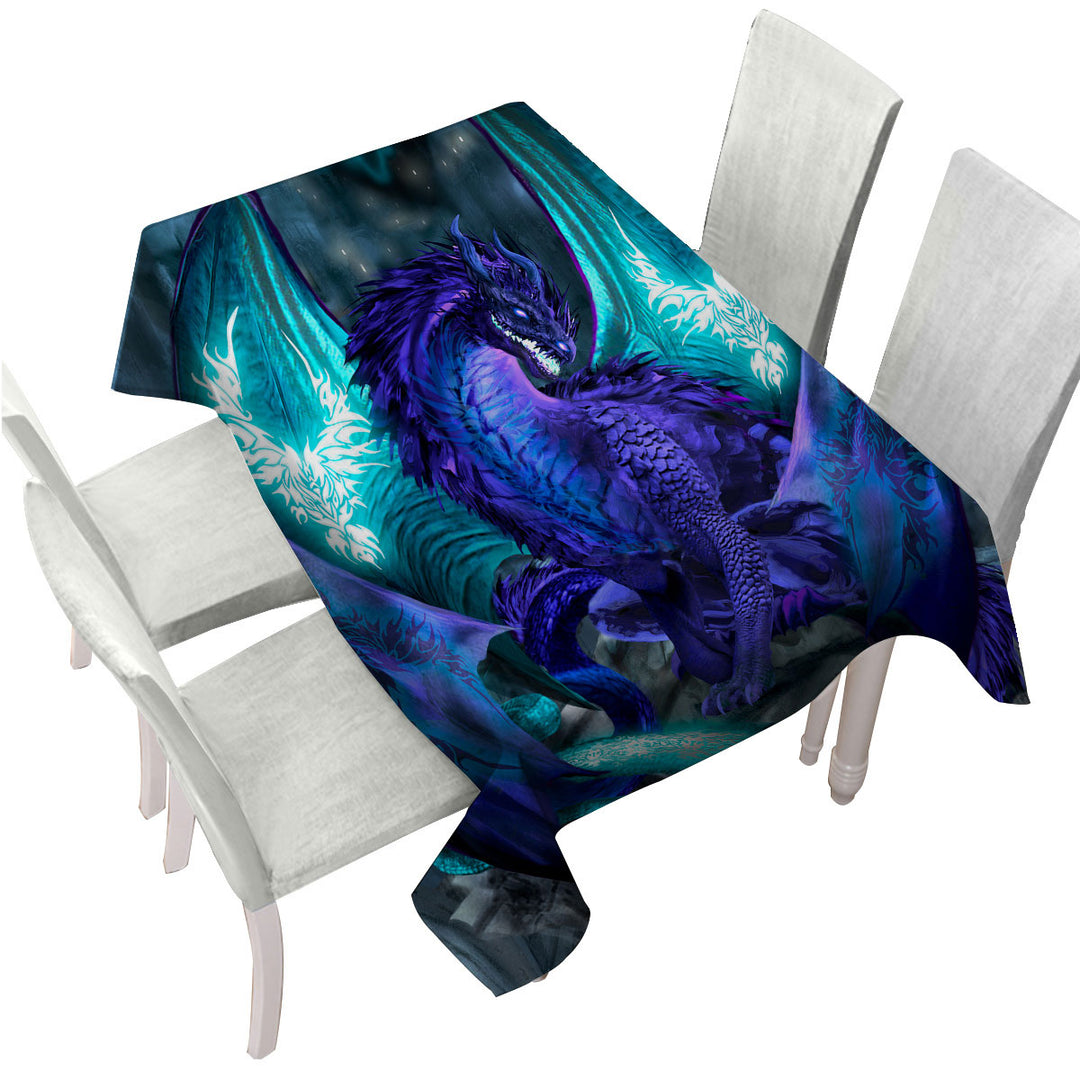 Purple Dragon of Fate Fantasy Creatures Custom table cloth
