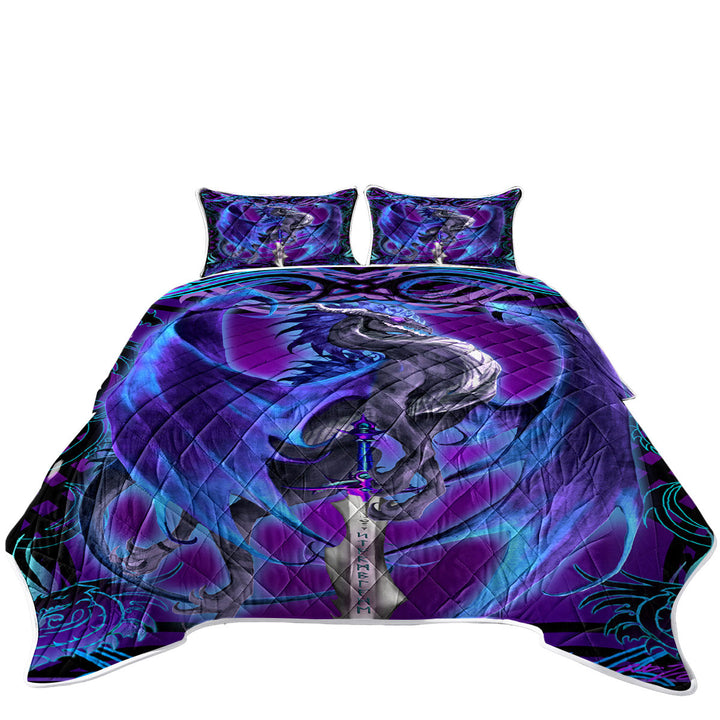 Purple Fantasy Weapon Dragon Sword Storm Blade Coverlet