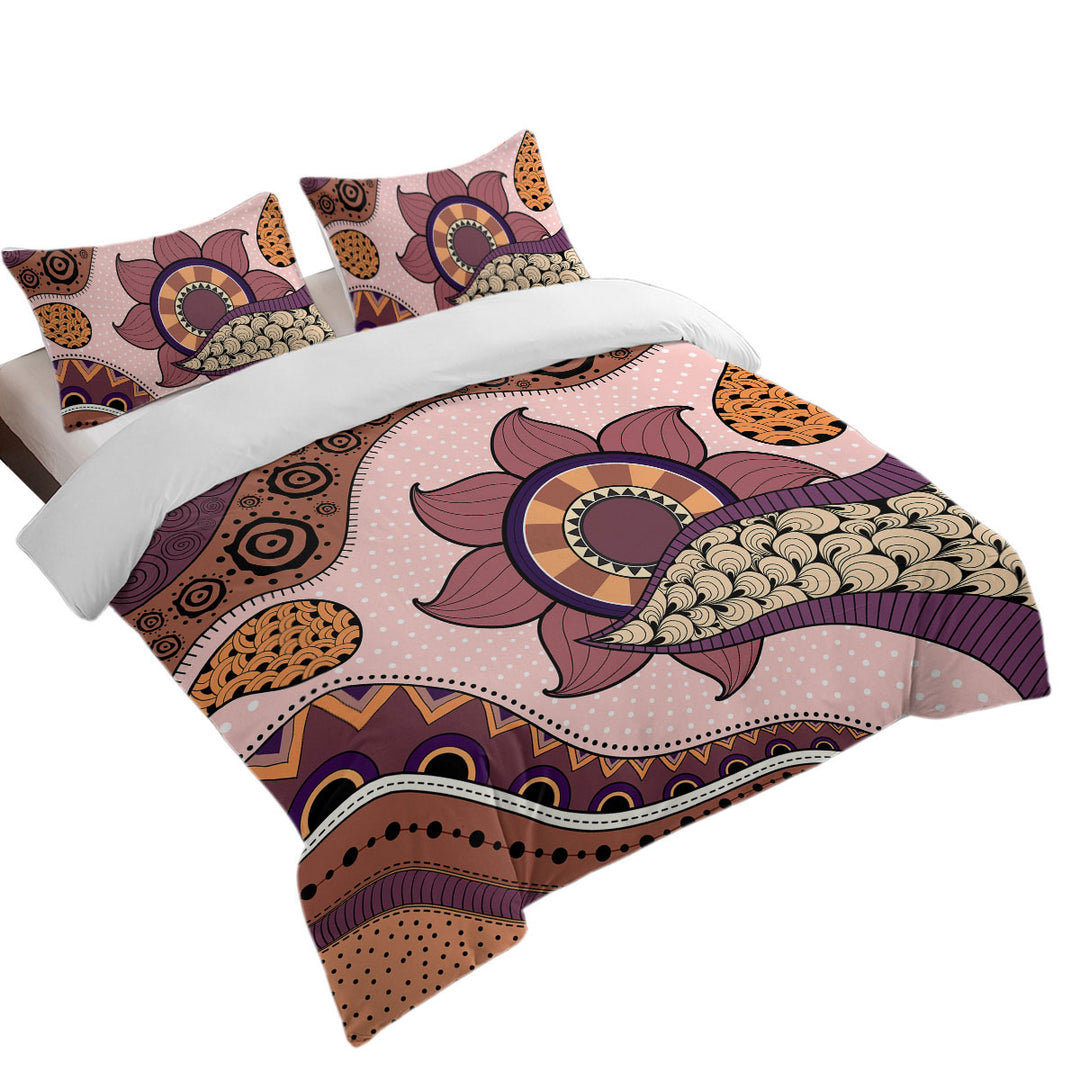 Purple Hues Oriental Art Duvet Cover set