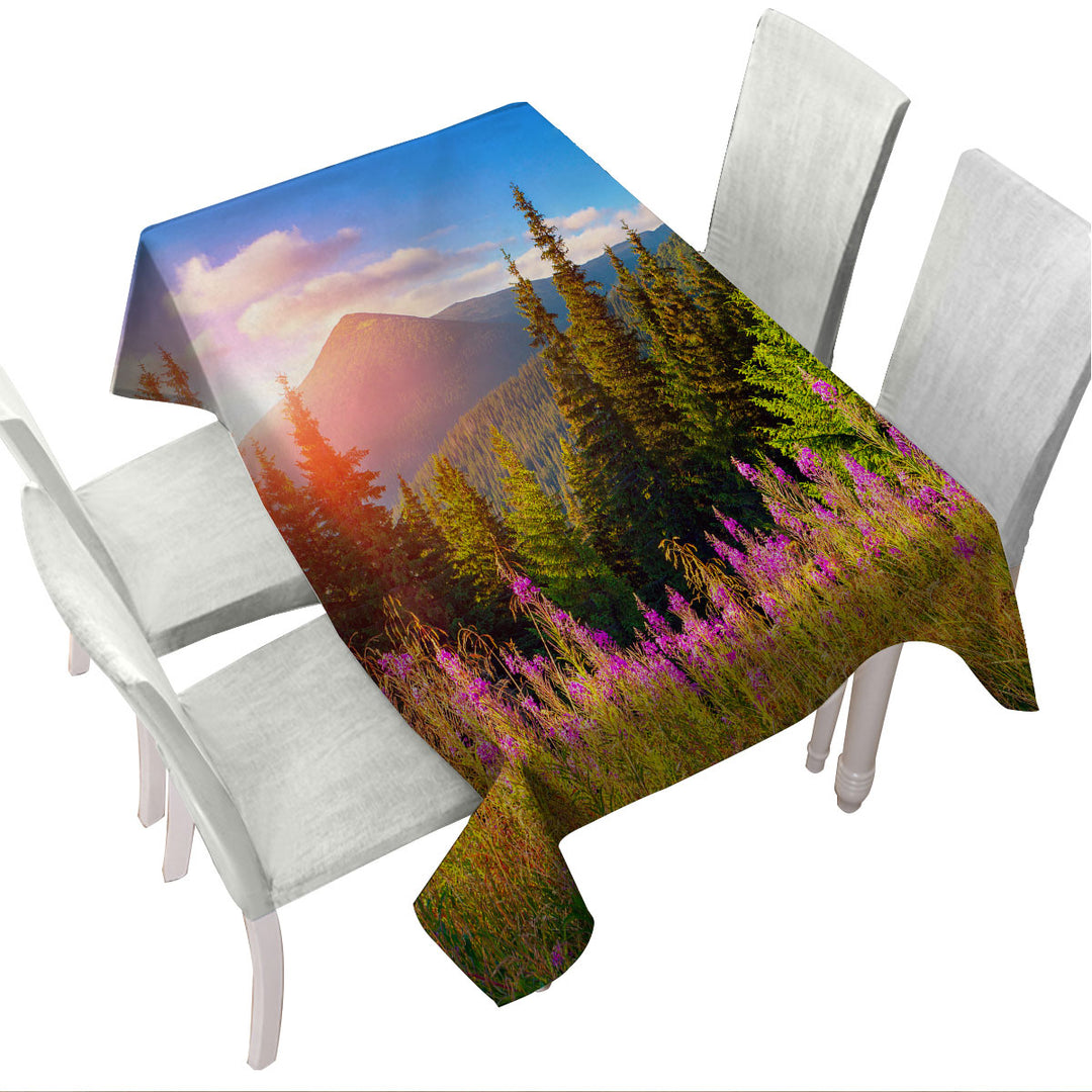 Purple Nature Custom tablecloths