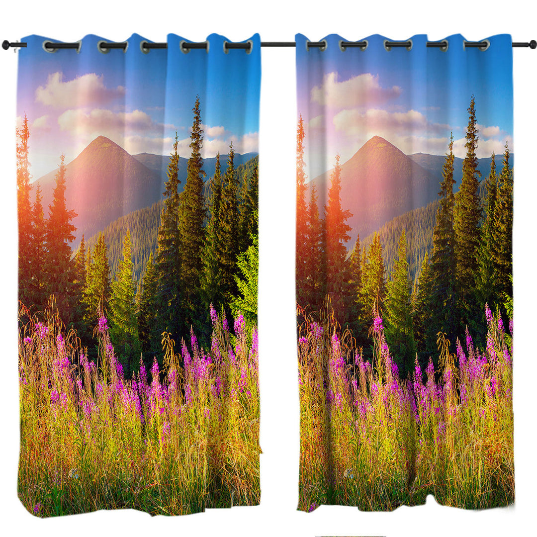 Purple Nature Drapes and Curtains