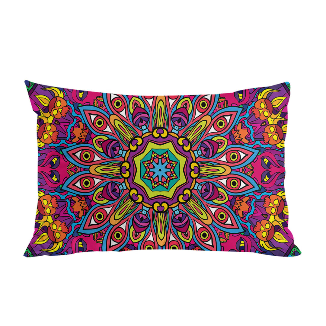 Purple Red Demons Mandala Pillow Case Covers
