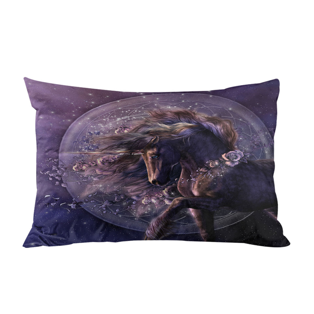 Purple Roses and the Black Rose Horse King Pillow Cases