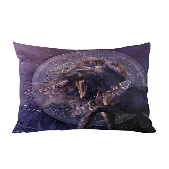 Purple Roses and the Black Rose Horse King Pillow Cases