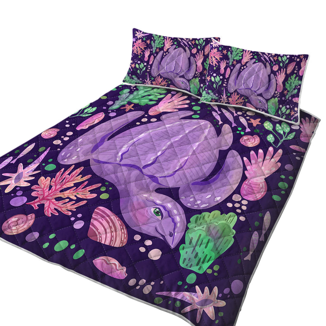 Purple Underwater World and Pretty Turtle Quilts