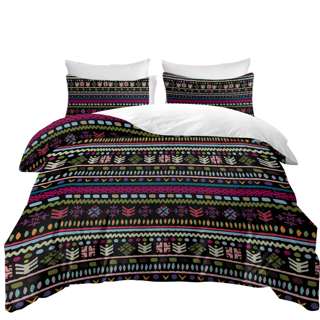 Purplish African Design Comforter Cover