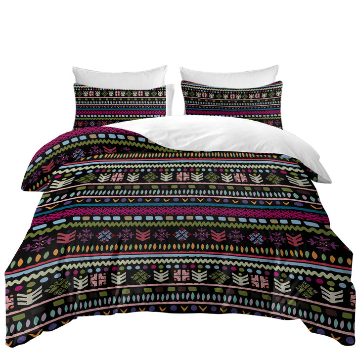 Purplish African Design Comforter Cover