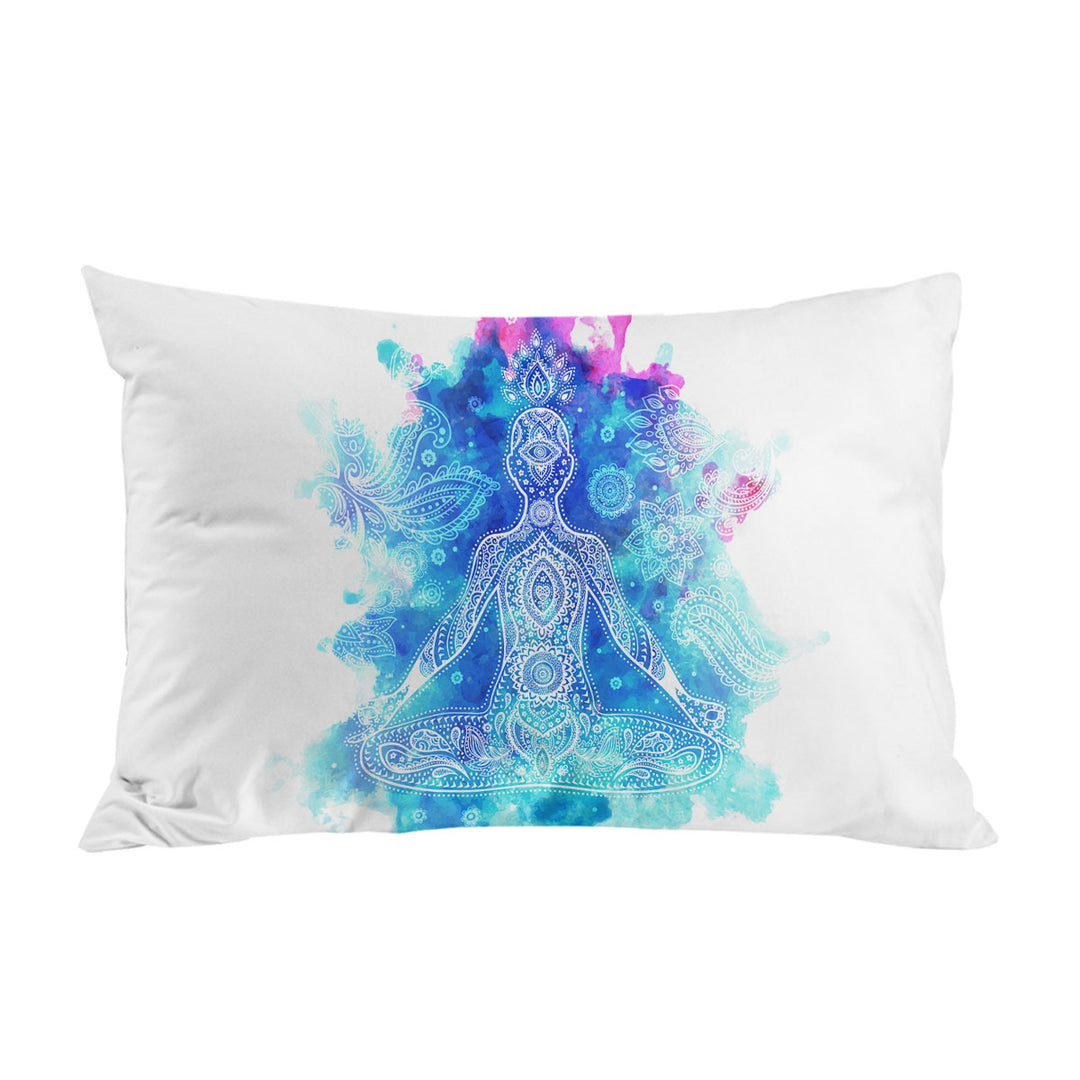 Purplish Blue Oriental Buddha Pillow Case Covers