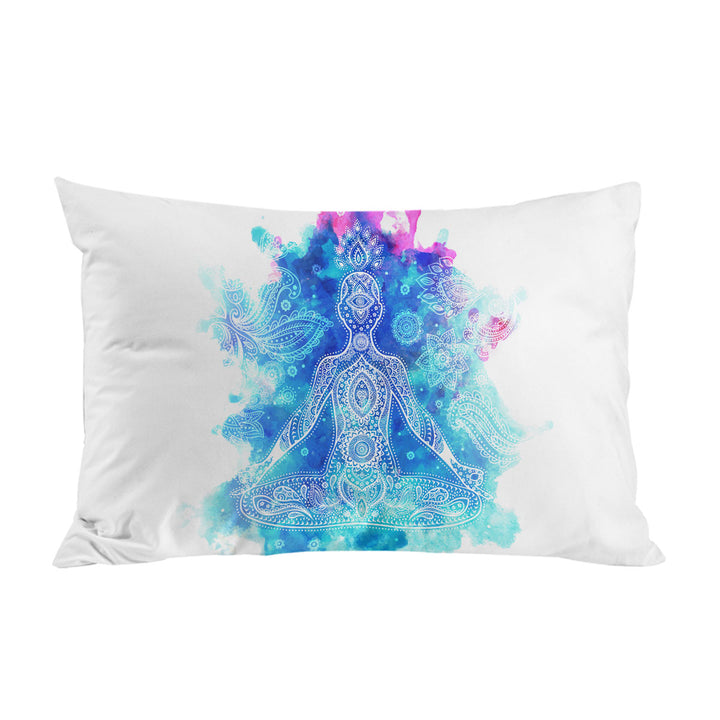 Purplish Blue Oriental Buddha Pillow Case Covers
