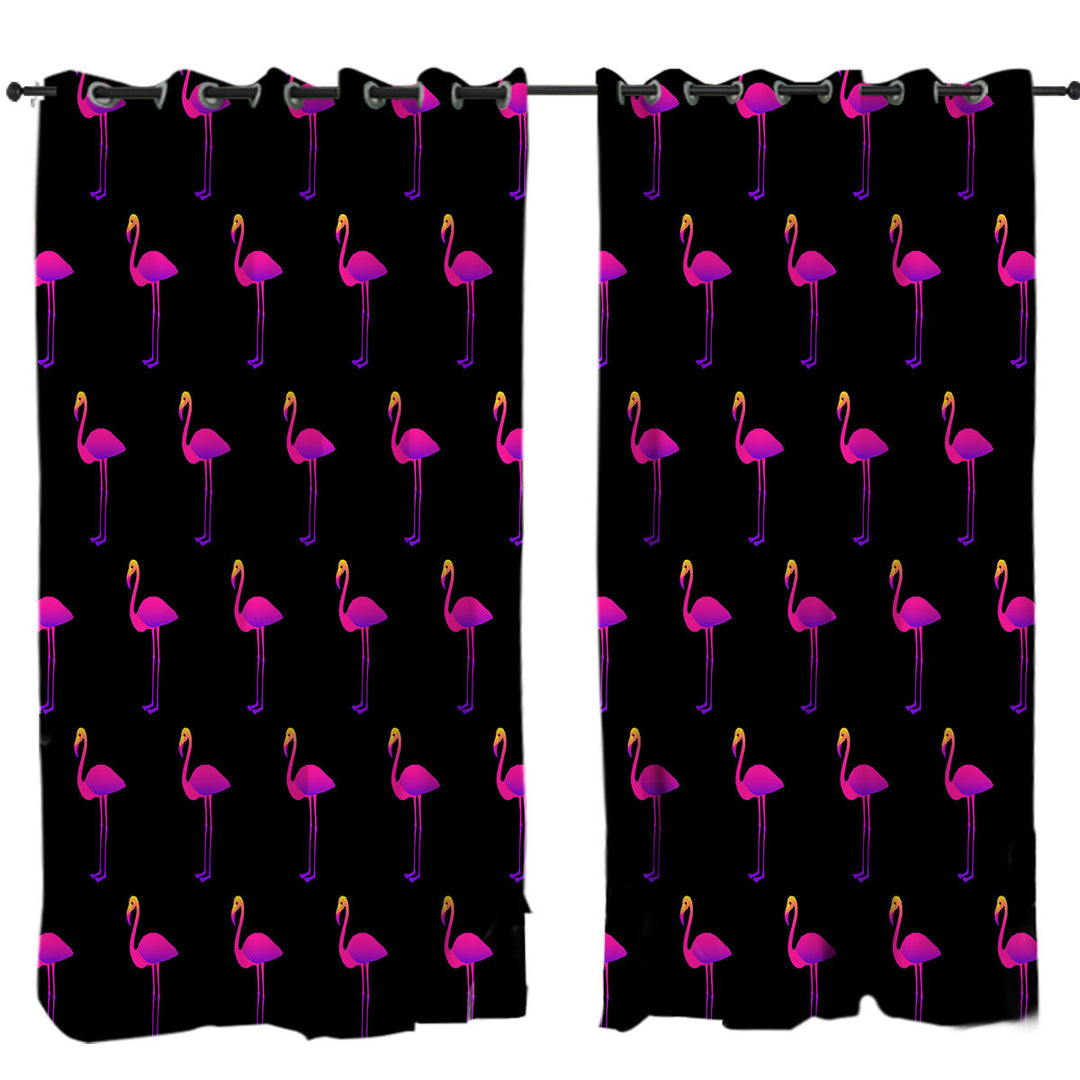 Purplish Flamingo Pattern Curtains