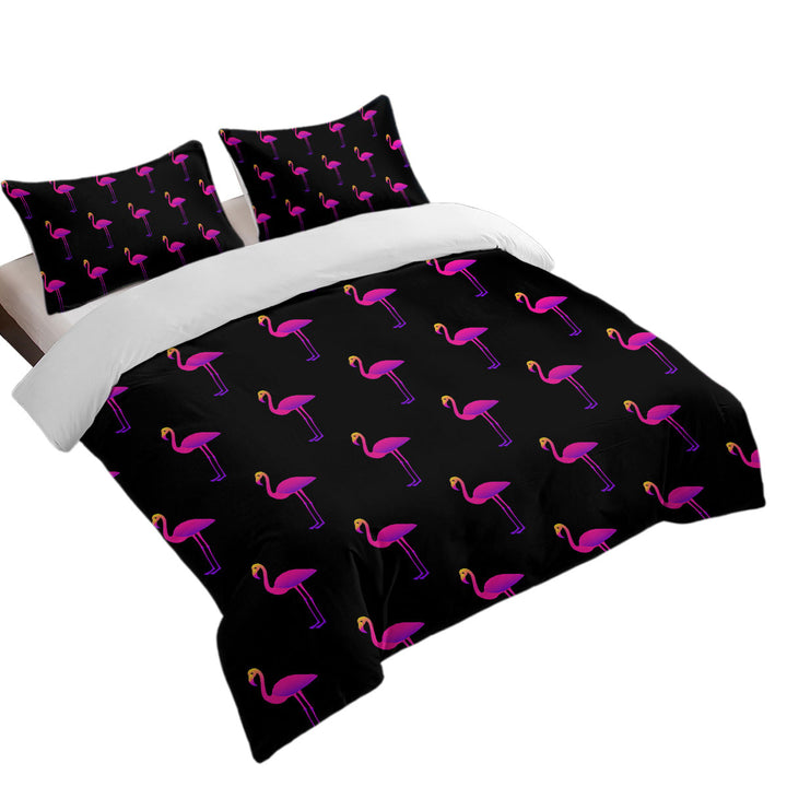 Purplish Flamingo Pattern Duvet Cover set