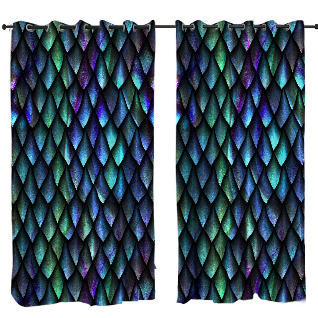 Purplish Green Cool Dragon Skin Curtain