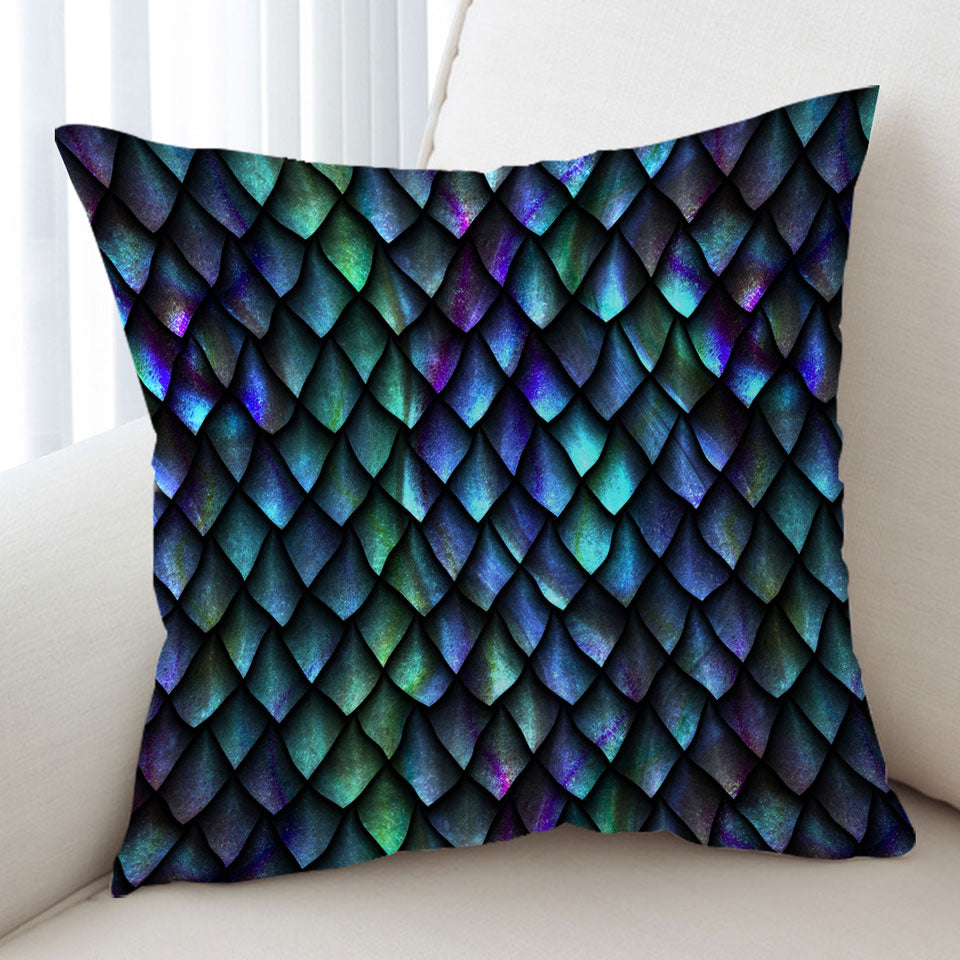 Purplish Green Cool Dragon Skin Cushion Cover