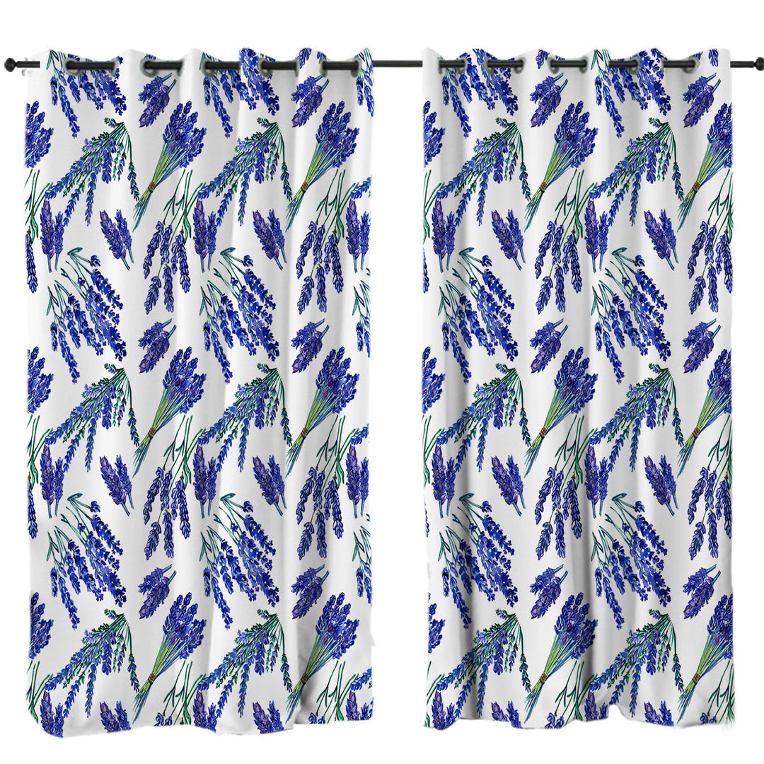 Purplish Lavender Bouquets Drapes