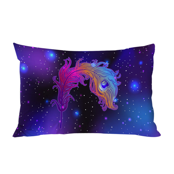 Purplish Space Feather Pillow Cases