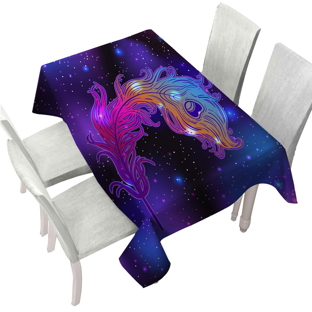 Purplish Space Feather Tablecloth