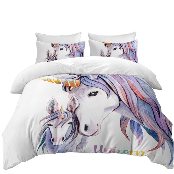 Purplish Unicorn Colt and Momma Best Duvet Covers