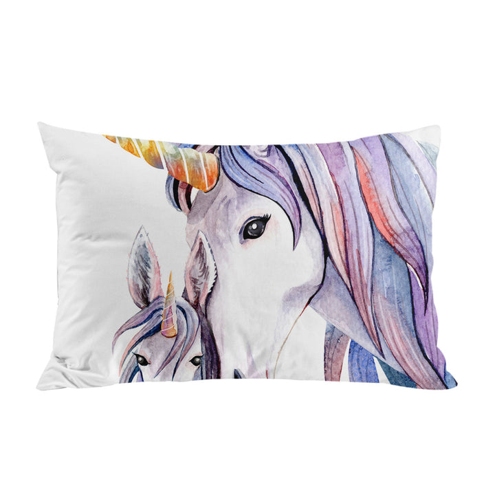 Purplish Unicorn Colt and Momma Pillow Case Covers