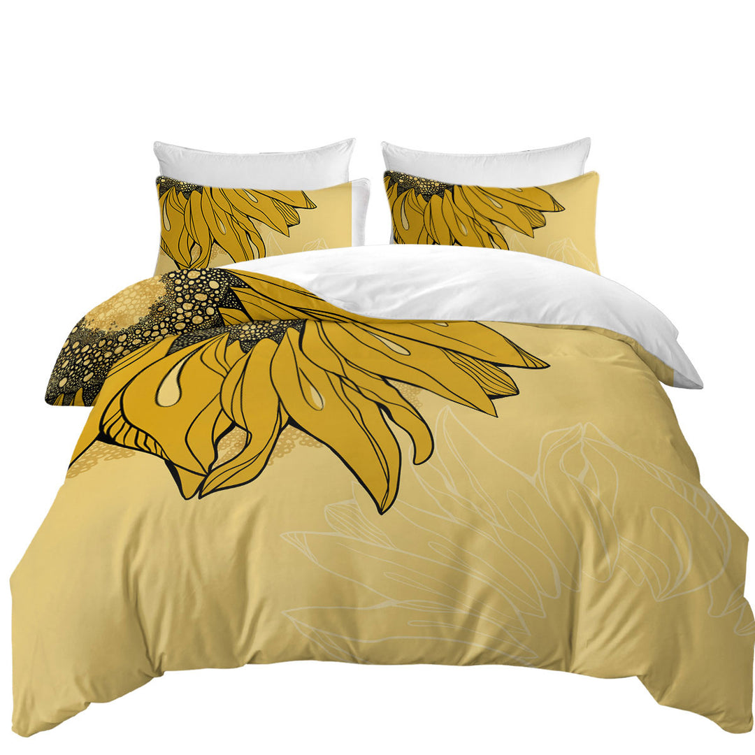 Queen Size Duvet Cover with Hidden Sunflower