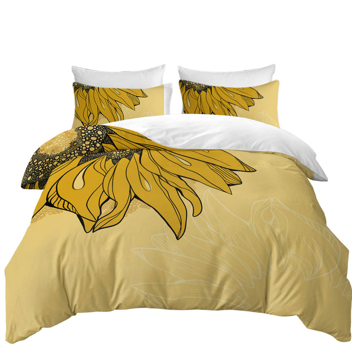 Queen Size Duvet Cover with Hidden Sunflower