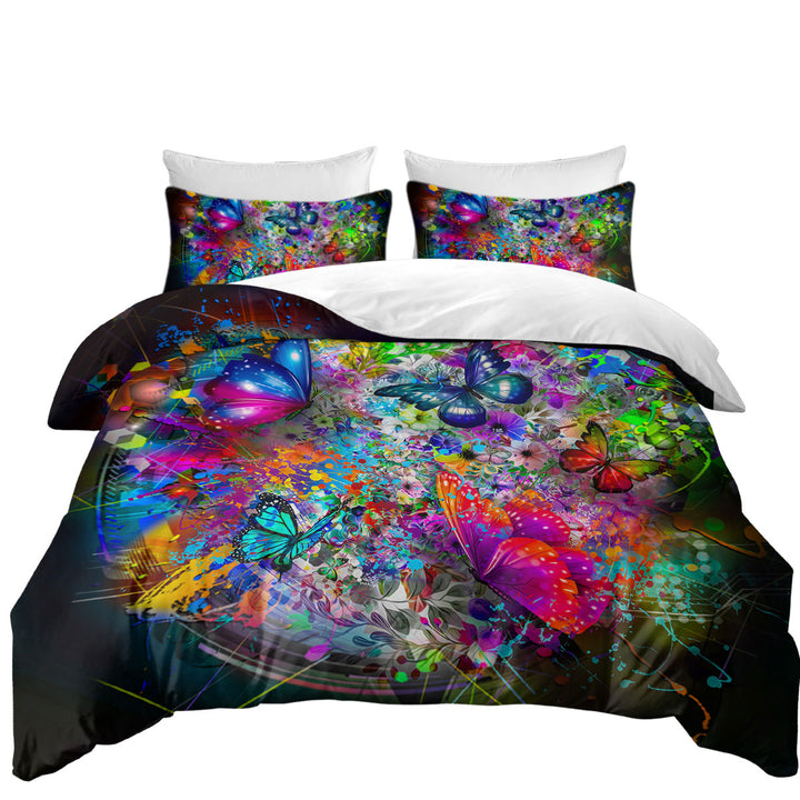 Quilt Cover Sets with Cool Butterflies and Flowers Craziness