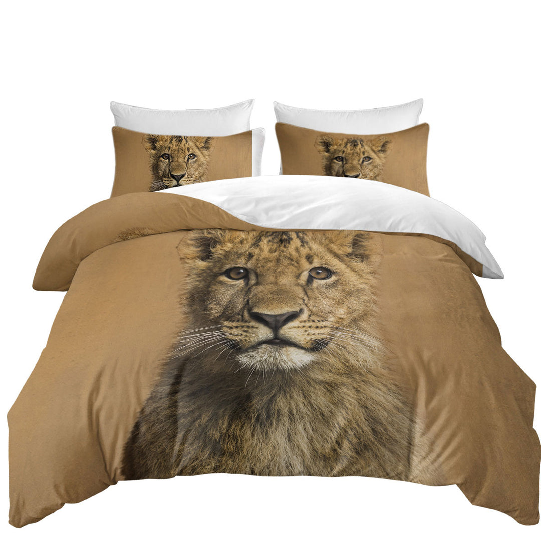 Quilt Cover Sets with Cute Lion Cub Portrait