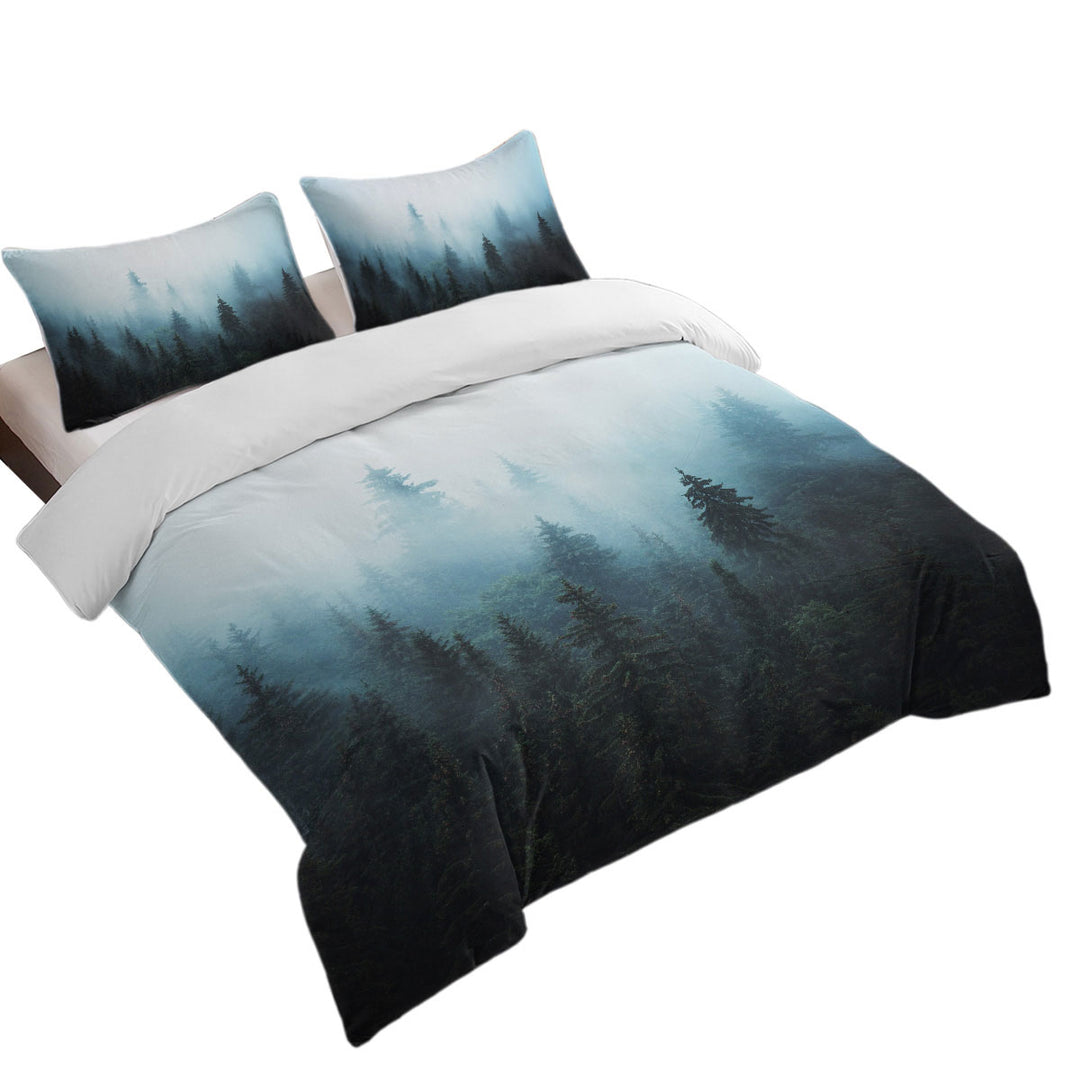 Quilt Cover Sets with Foggy Pine Forest