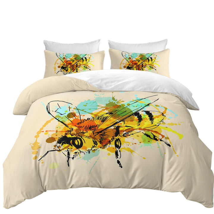 Quilt Cover with Art Drawing Bee
