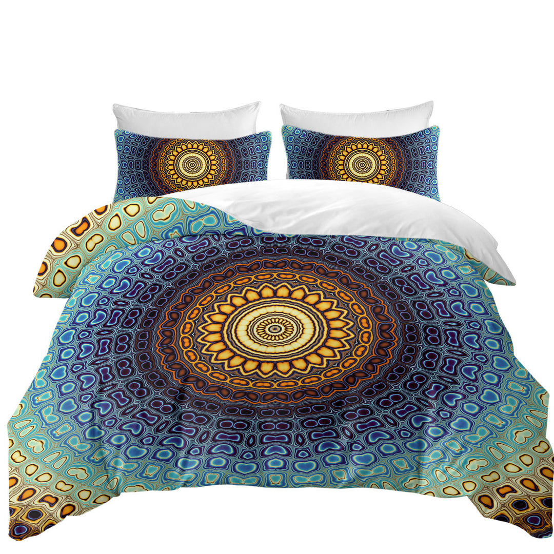Quilt Cover with Orange to Blue Glass Illusion