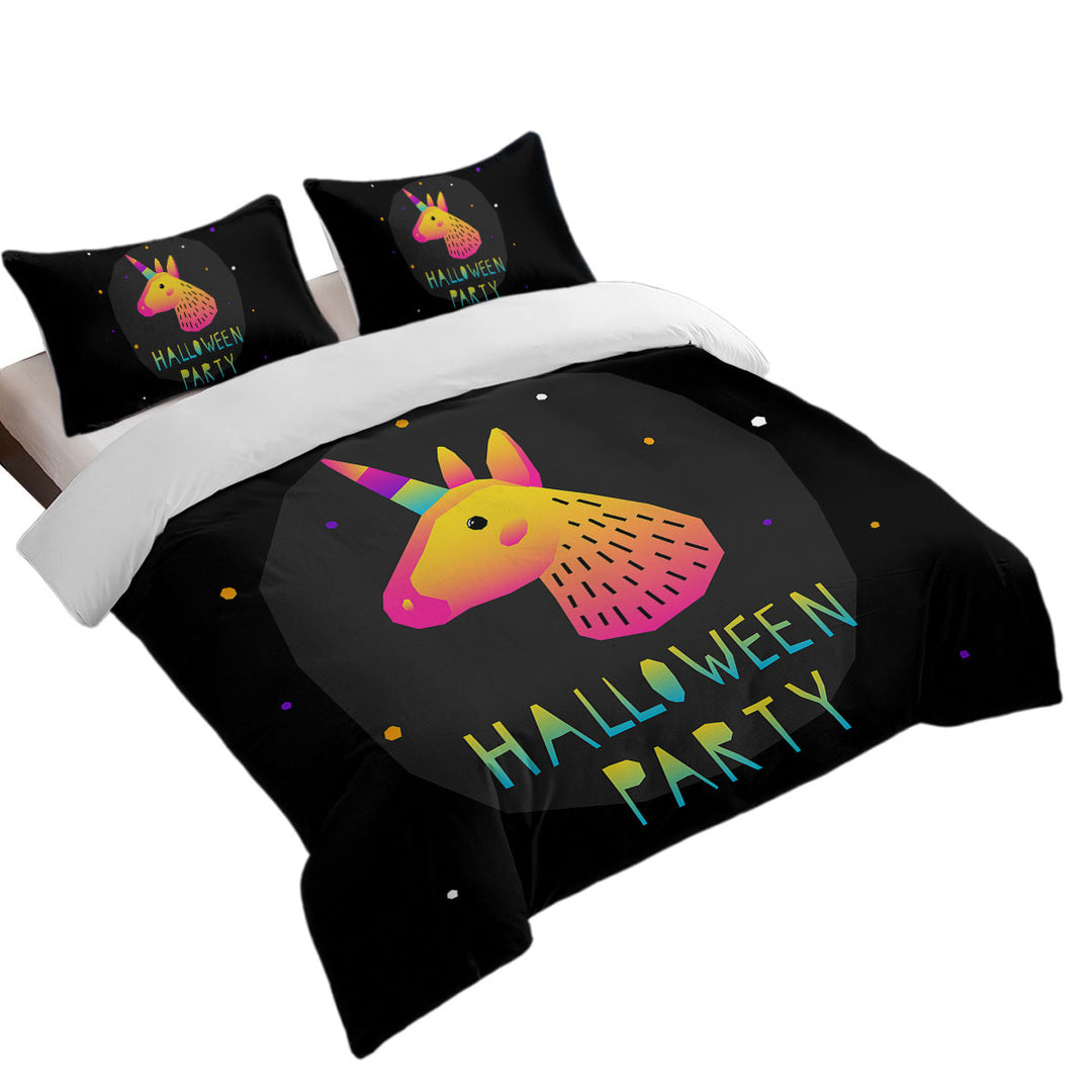 Quilt Cover with Simple Unicorn Halloween Party