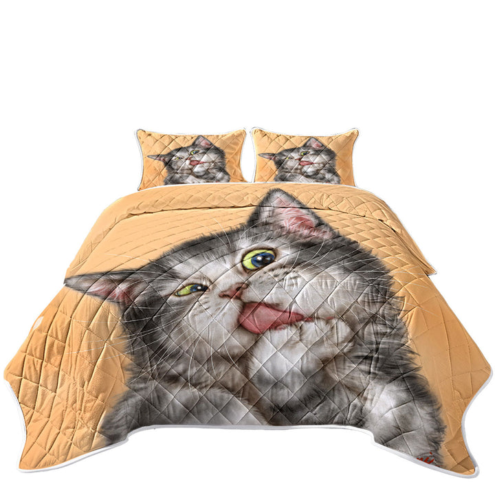 Quilt Shop Near Me with Art Drawing Cats Beautiful Licking Grey Kitten