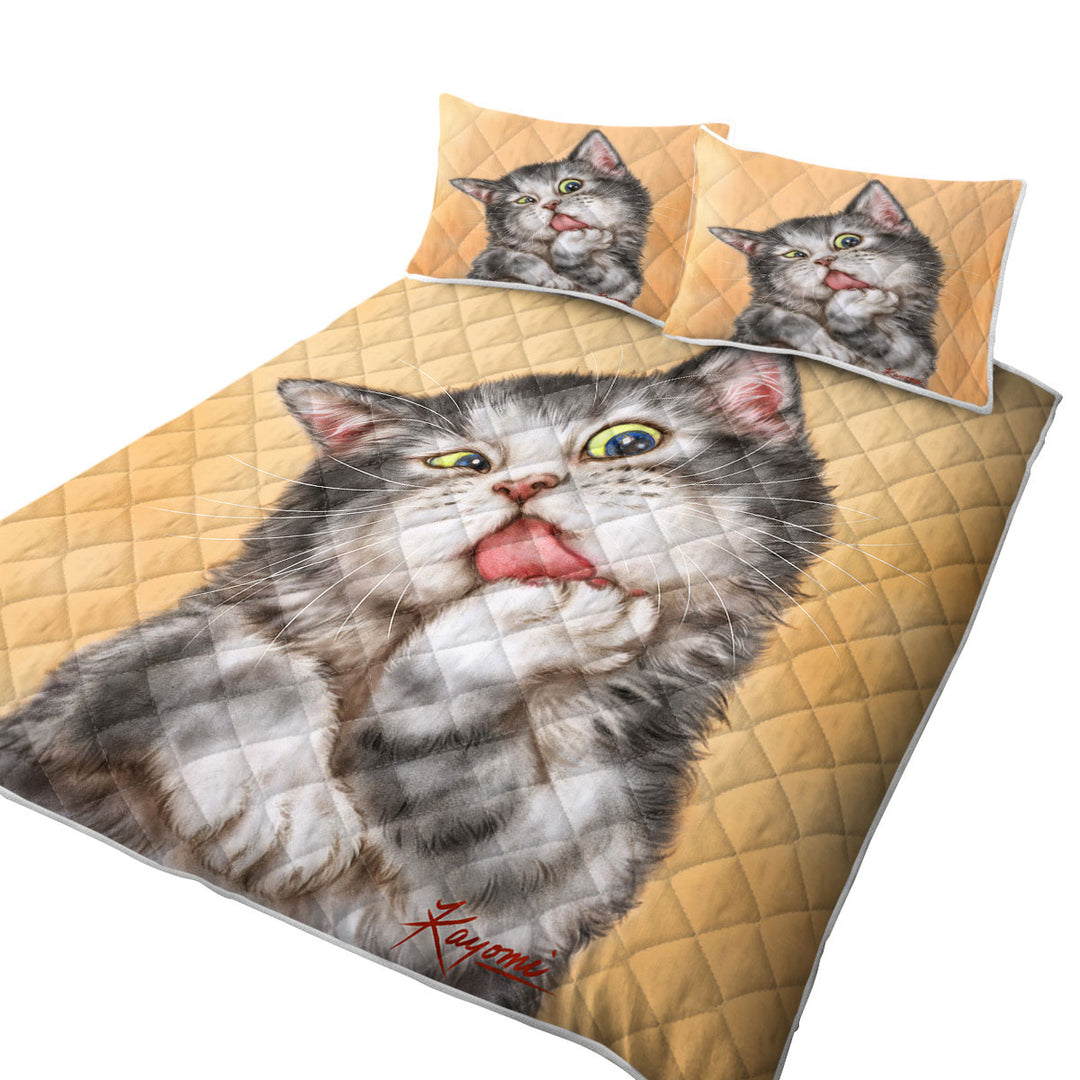 Quilt Stores Near Me with Art Drawing Cats Beautiful Licking Grey Kitten