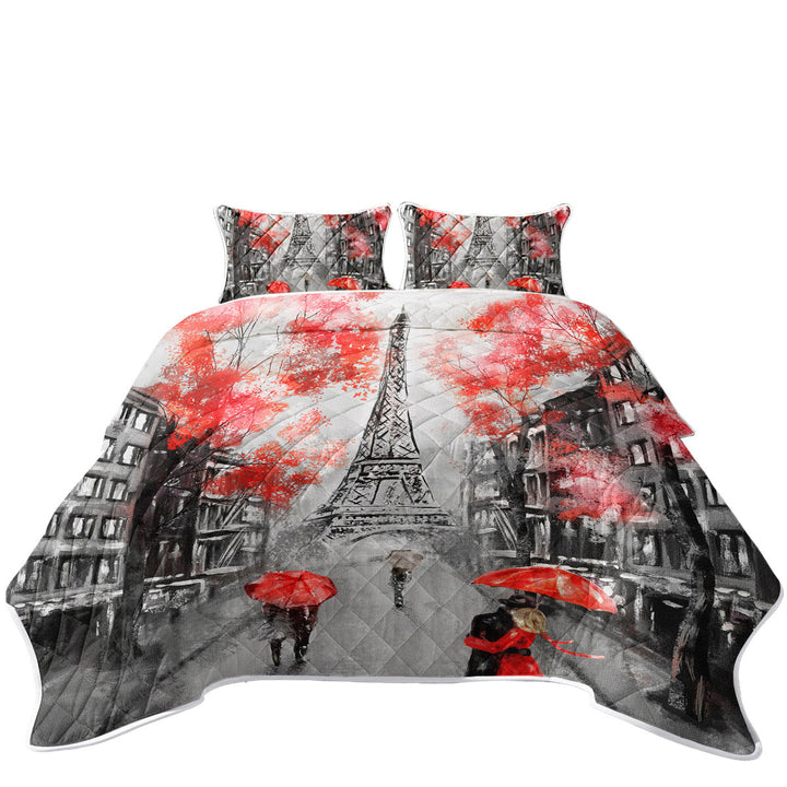 Quilt Stores Near Me with Artistic Autumn Red Eiffel Tower
