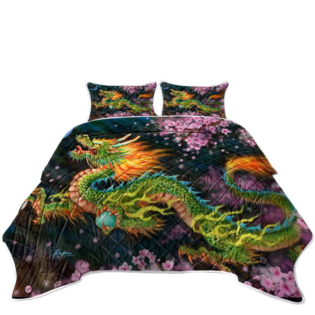 Quilt Stores Near Me with Cool Fantasy Art Cherry Blossom Dragon