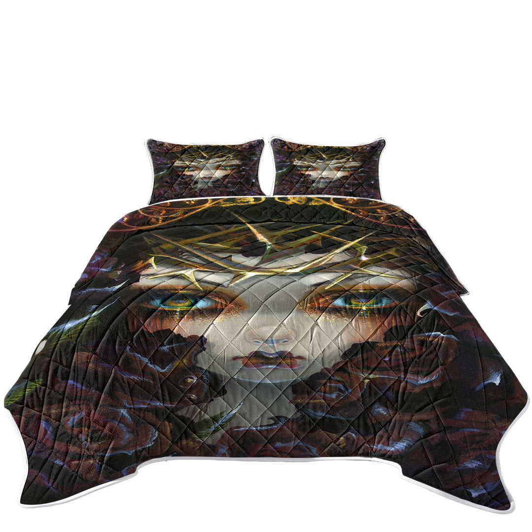 Quilt shop near me with Gothic Art the Language of Flowers Black Roses Girl