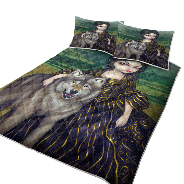 Quilt shop near me with Loup Garou Fine Art Landscape Wolf and Lady