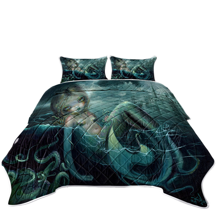 Quilt shop near me with Scary Underwater Art Innsmouth Mermaid