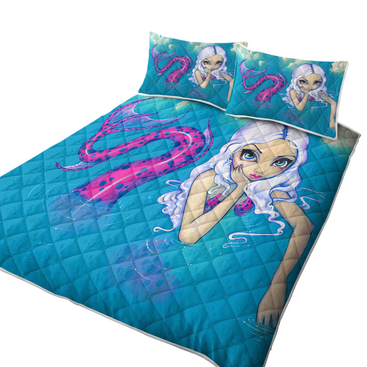 Quilt stores near me with Haughty Mermaid Lovely Pink Spotted Tail Mermaid