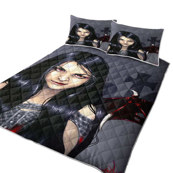 Quilt stores near me with Hunger Pains the Undead Goth Vampire Girl