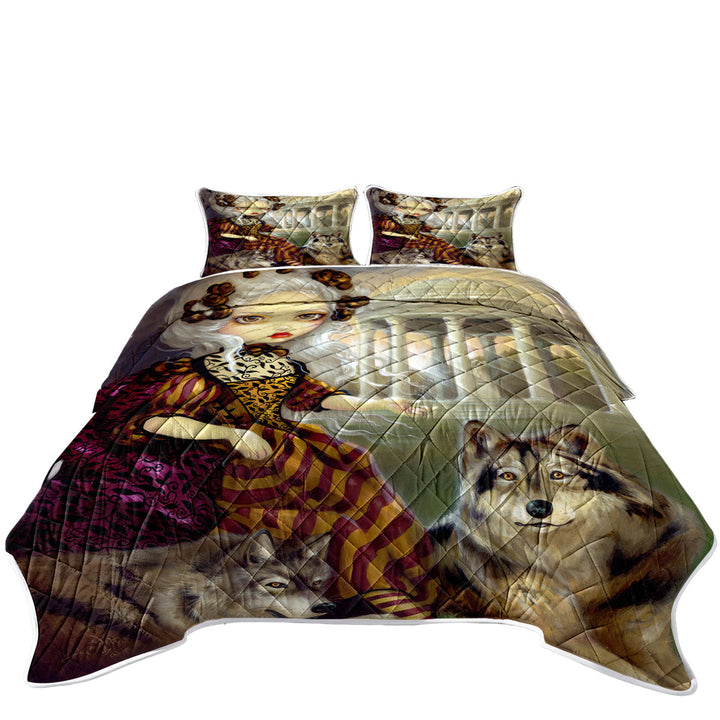 Quilt stores near me with Loup Garou the Temple Beautiful Maiden and Wolves