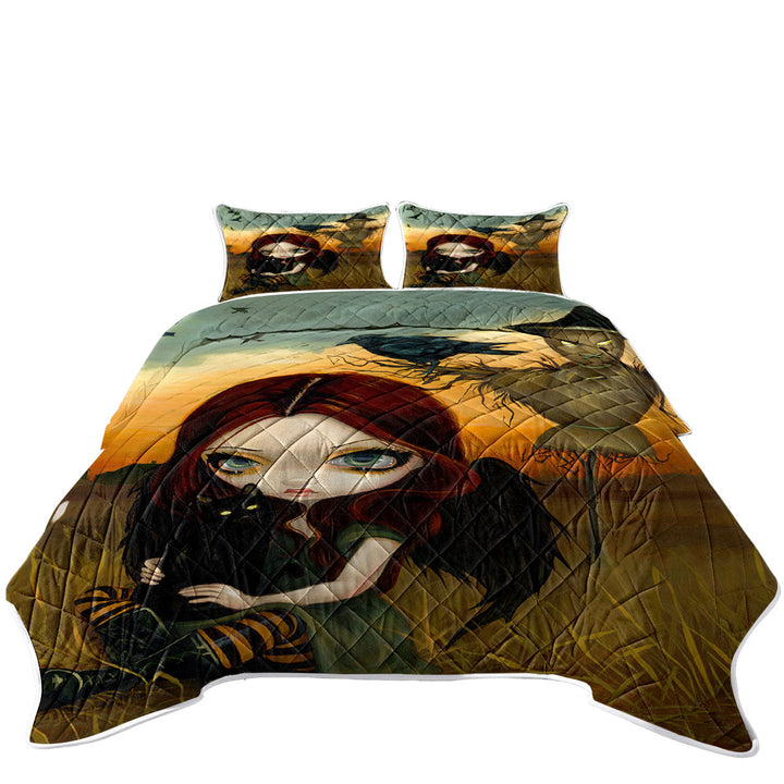 Quilt stores near me with Scary Autumn the Scarecrow and Crow Winged Girl