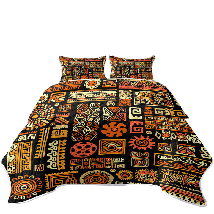 Quilt with Aztec Native American Symbols