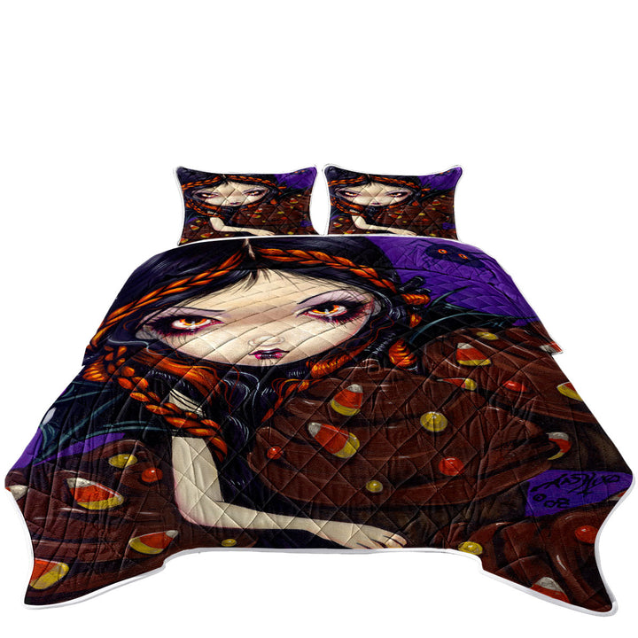 Quilt with Bat Winged Fairy with Halloween Cupcakes