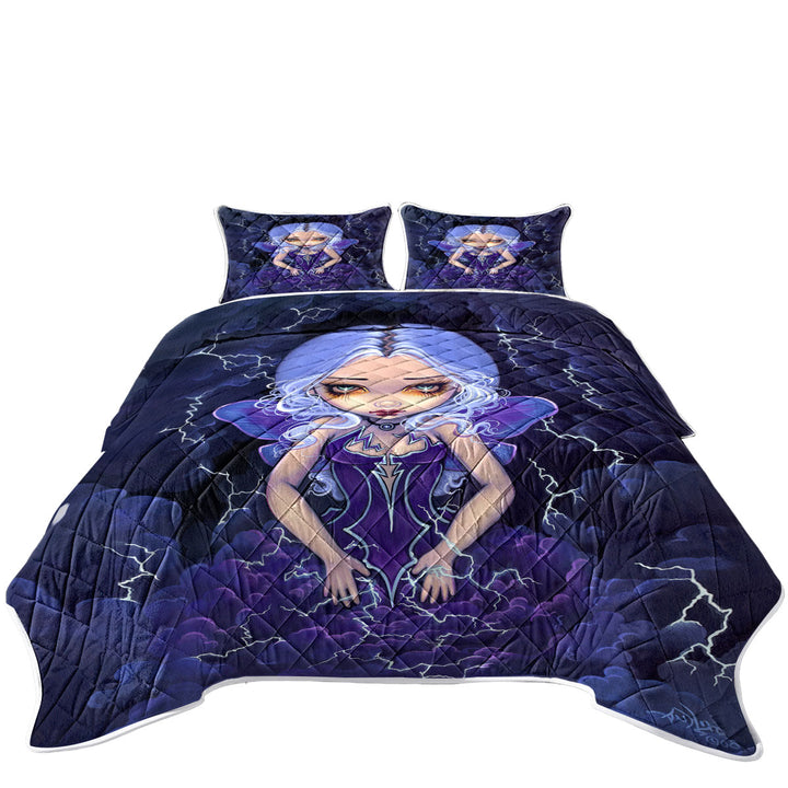 Quilt with Beautiful Gothic Fairy Dress of Storms