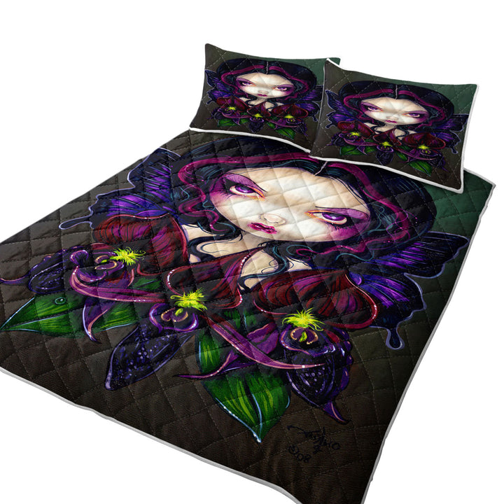 Quilt with Black Orchid Fairy