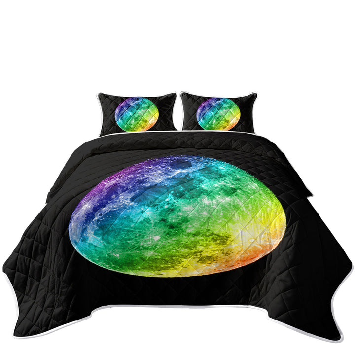 Quilt with Colorful Moon